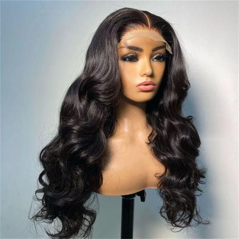 Preplucked Body Wave Soft Natural Black Glueless 26inch 180Density 5x5 Silk Base Jewish Human With BabyHair HDLace European Hair