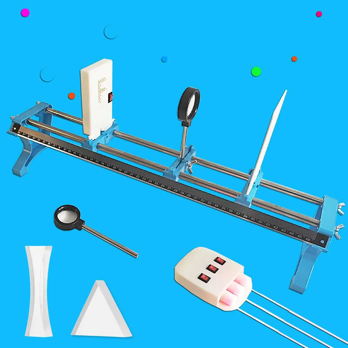 2Pcs Optical Experiment Set Clear Glass Concave and Prism Lens for Lab Use Well Polished Safety Design Physics Education Tool