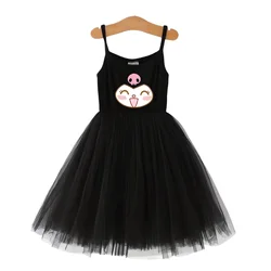 Kuromi New Skirt Sanrio Girl Costume Dress Party Fancy Black Princess Dress Cute Cartoon Cosplay Dress Set Clothing Kids Gift