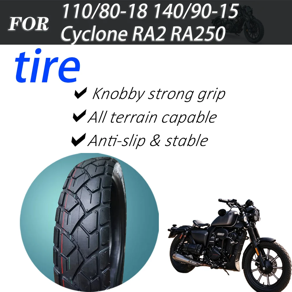 110/80-18 140/90-15 All Terrain Knobby Anti-slip Tire For Cyclone RA2 RA250 Front Rear