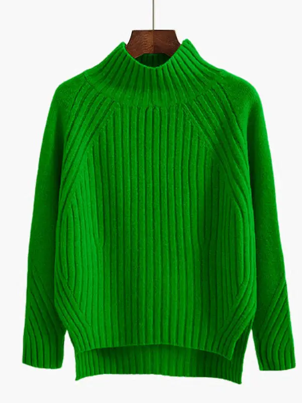 

Универсальный вязаный свитер с высоким воротом, облегающий, с длинными рукавами, однотонный, для весны, осени и зимы, универсальная трикотажная одежда