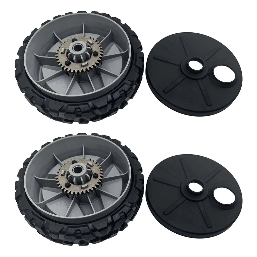 2 Pack 8 Inch 580365301 Mower Drive Wheels And 581840401 Inner Dust Covers For Craftsman Lawn Mower Repair Kit