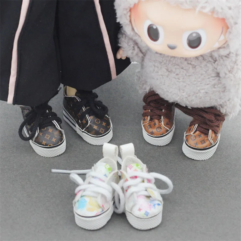 4x2cm LeatherShoes for 1/6 Cotton Doll Shoes 15cm Labubu Cotton Doll Toy Clothing Accessories