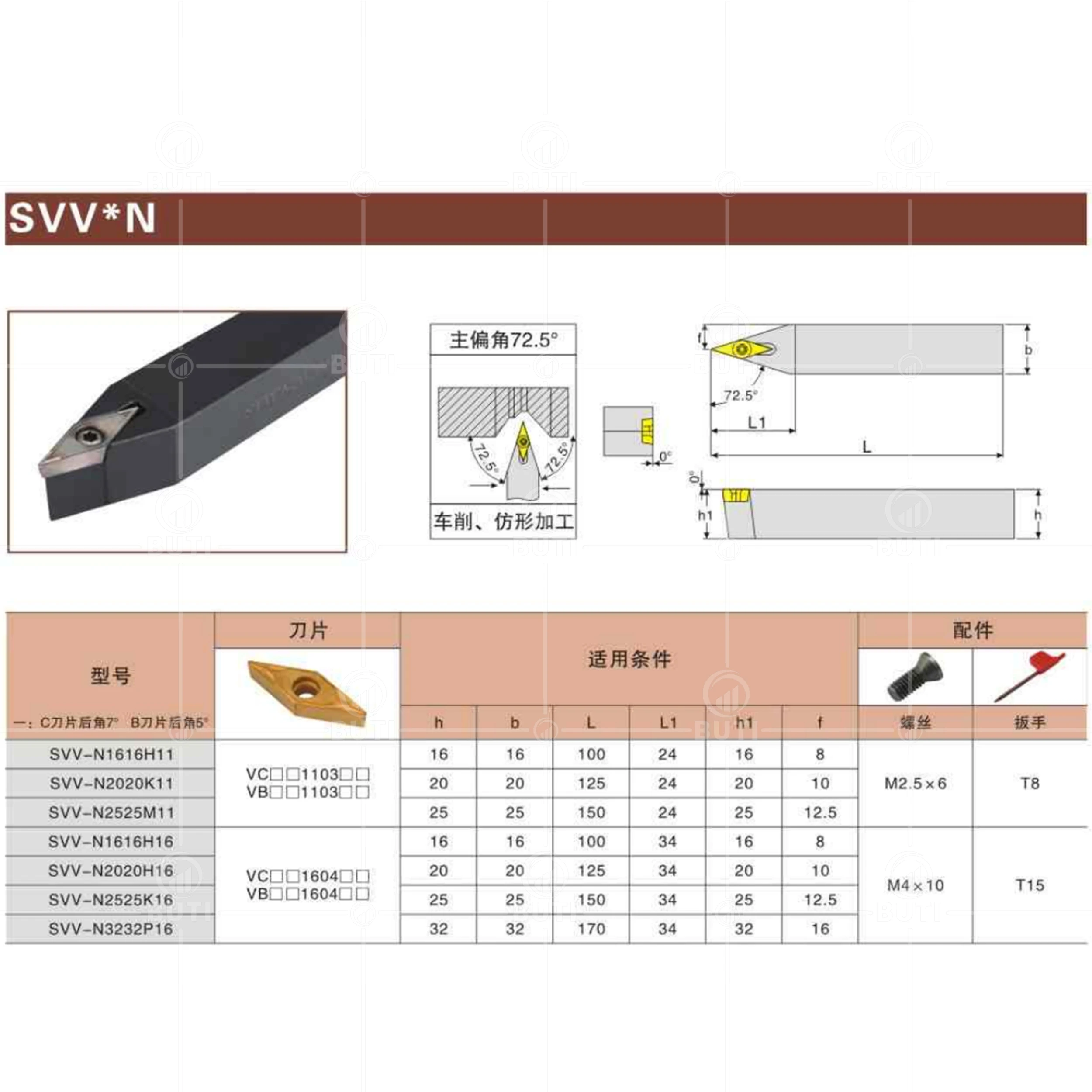 DESKAR 100% Original SVVCN1010H11 SVVCN1212H11 SVVCN1616H16 SVVCN2020K16 SVVCN2525M16 CNC Lathes External Turning Tool Holders