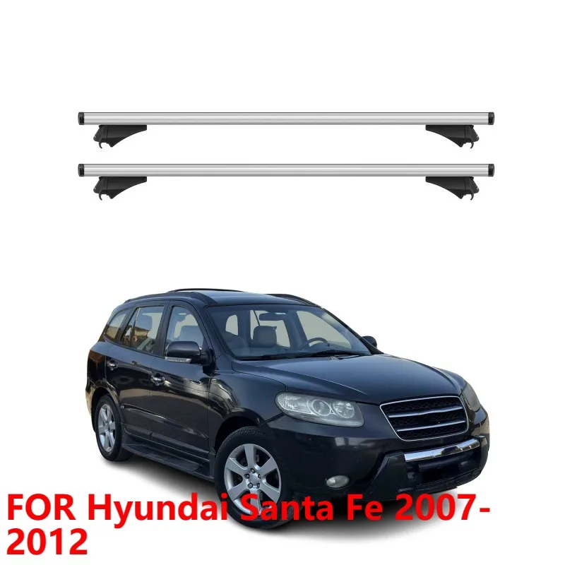 

Багажник на крышу с поперечными перекладинами для Hyundai Santa Fe 2007-2012, алюминий, серый, 2 шт.