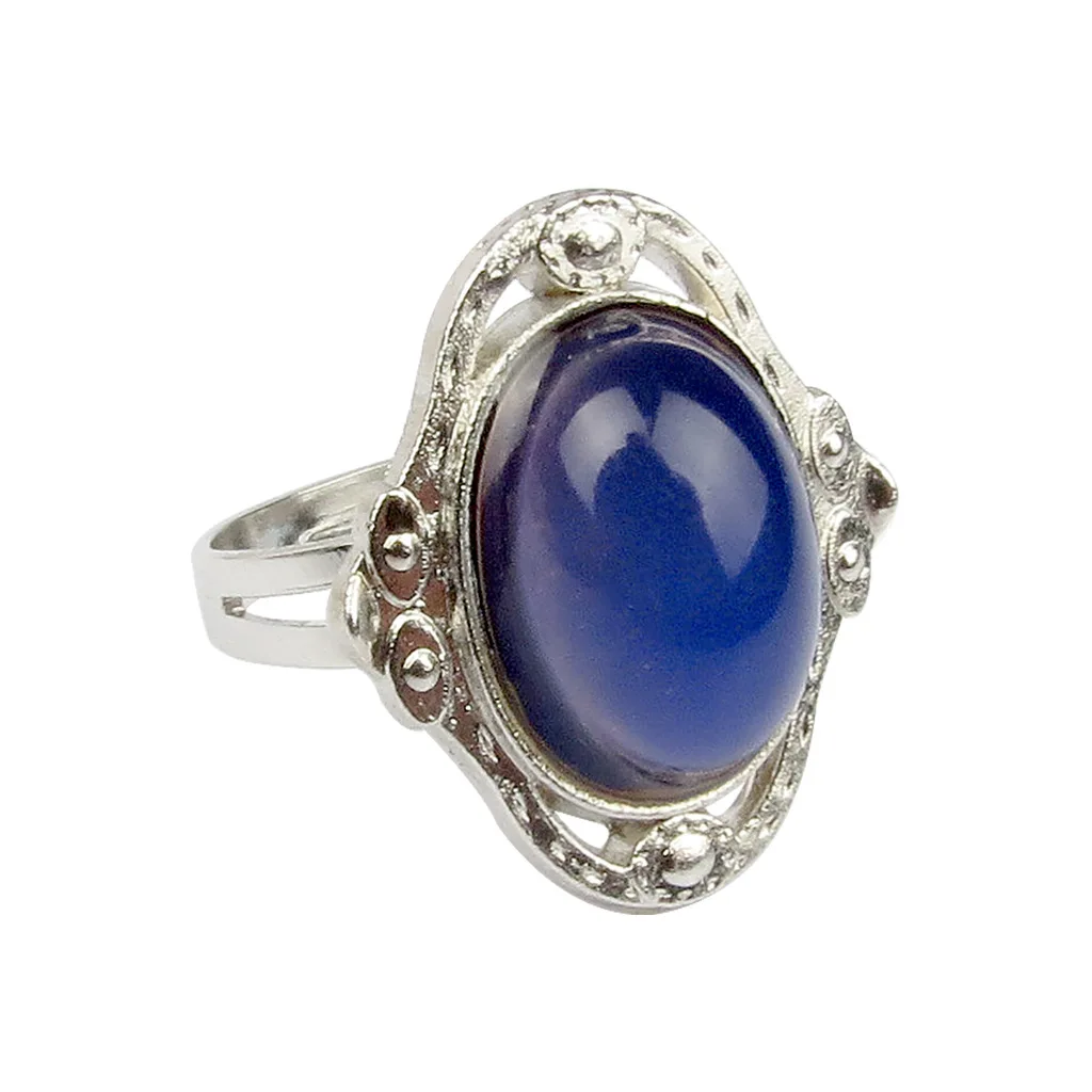 خاتم عصري بيضاوي مقلد من الأحجار الكريمة للرجال والنساء خواتم حرارية هدية مجوهرات للحفلات