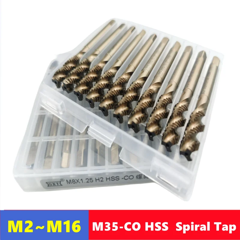 1pcs M35-CO HSS right side machine spiral tap M2-M16, used for stainless steel material tapping and drilling tools