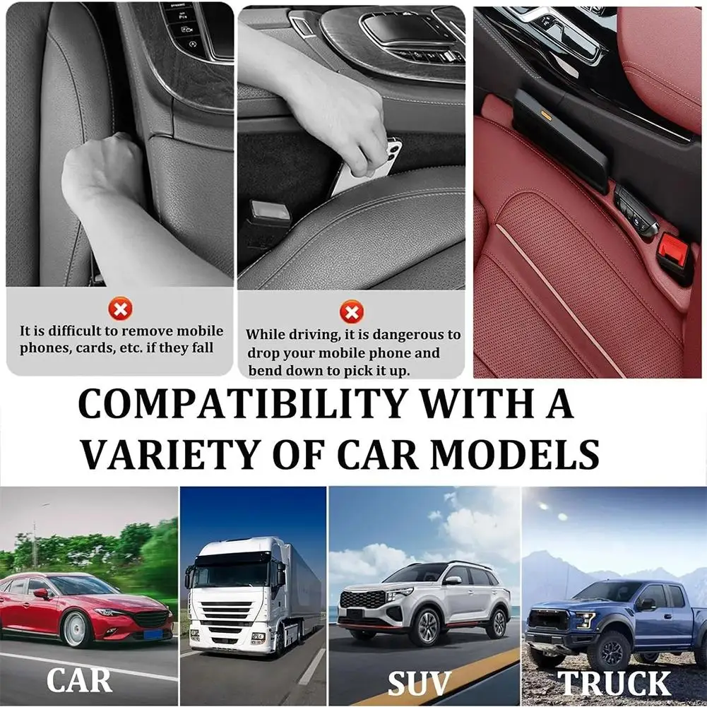 1 مجموعة مقعد السيارة الفجوة حشو المنظم بولي مقاوم للماء العالمي سيارة الفجوة حشو مقعد الفجوة التخزين المنظم اكسسوارات السيارات الداخلية ﻿