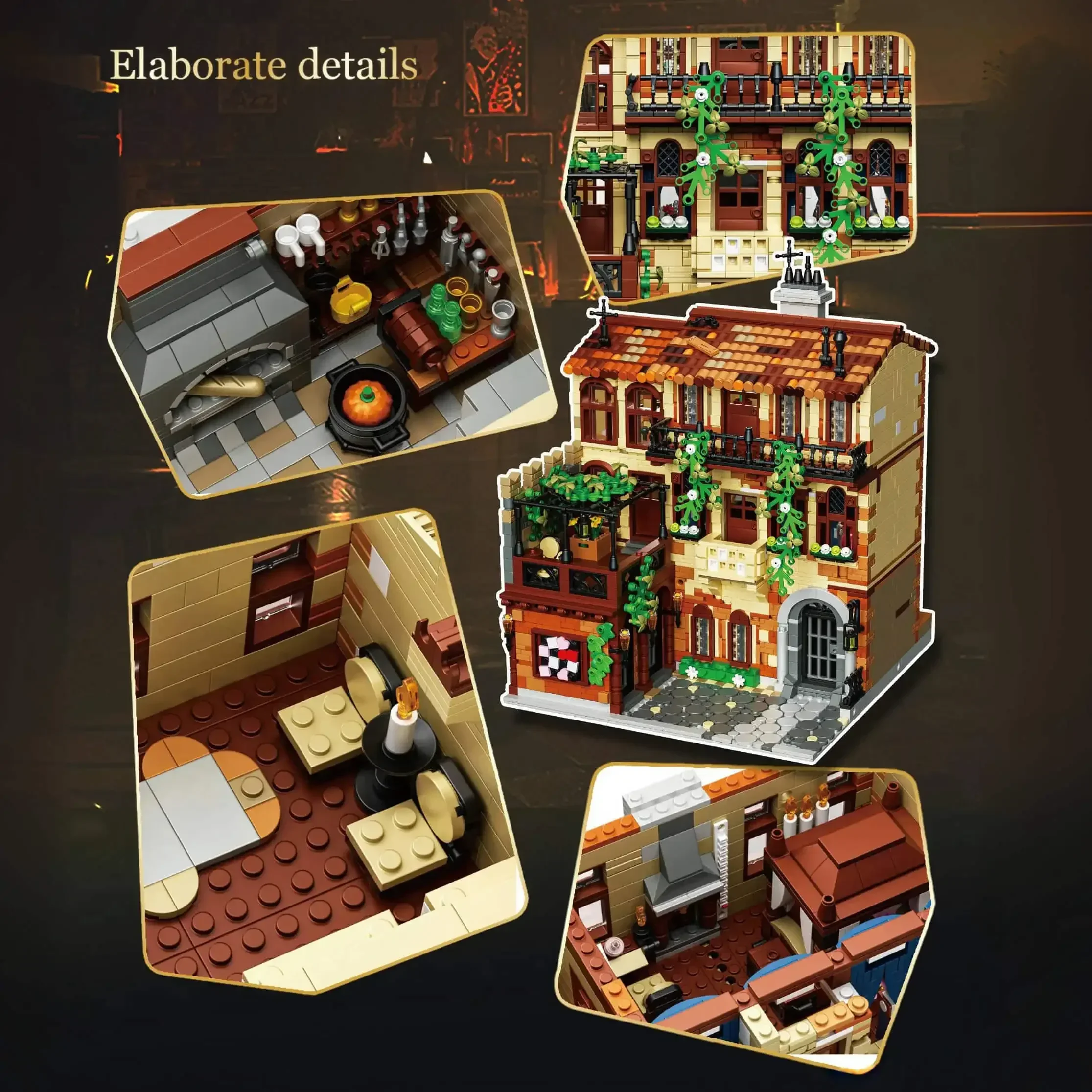 Idea moc arquitetura atrações famosas varanda de blocos de construção julietados modelo de montagem vila casa tijolos brinquedo presentes