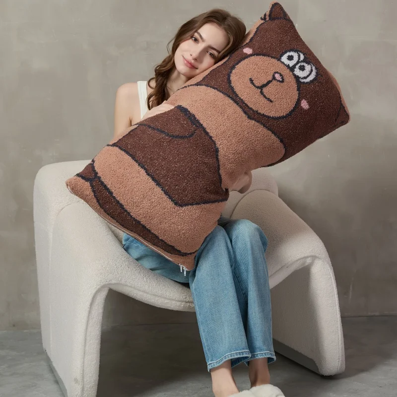 

“Hugging Bears” Plush Pillow, Super Soft Snuggle Cushion for Couples, Warm-Tone Cuddly Cushion, Best Confession Gift for Her/H