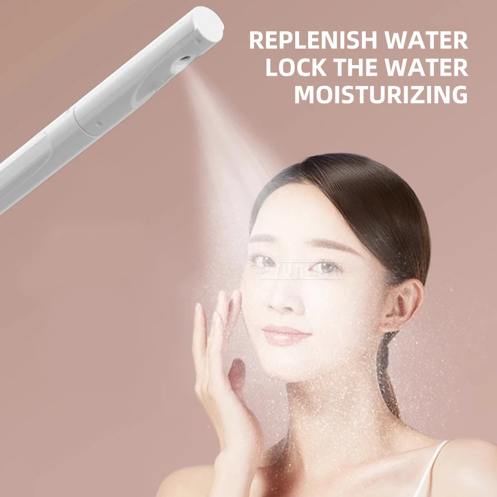 Dispositivo hidratante de vapor facial de jato duplo, ferramenta de cuidados com a pele pré-aquecida quente e fria