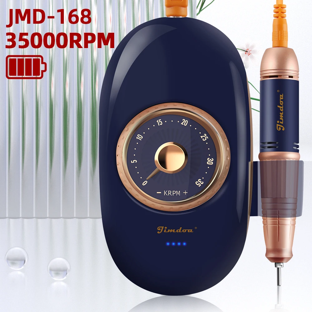 Jimdoa 35000RPM Brushless High-power Handpiece Professional Rechargeable Portable E- Nail File Manicure Machine For Nail Salons