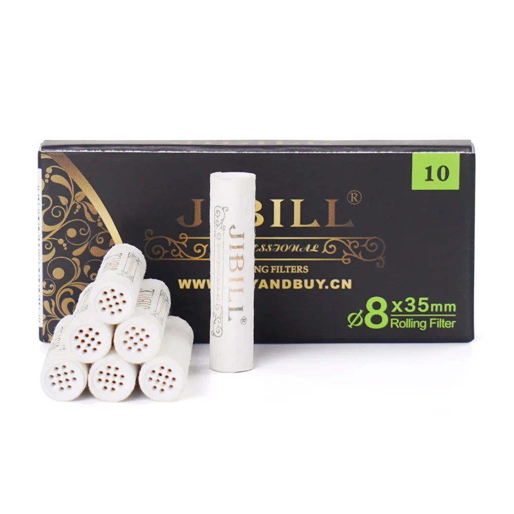 250pcs 9mm Activated Charcoal Pipe Filters OD 8mm L 35mm White Tobacco Smoking Pipe Replacement Smoking Pipe Filter