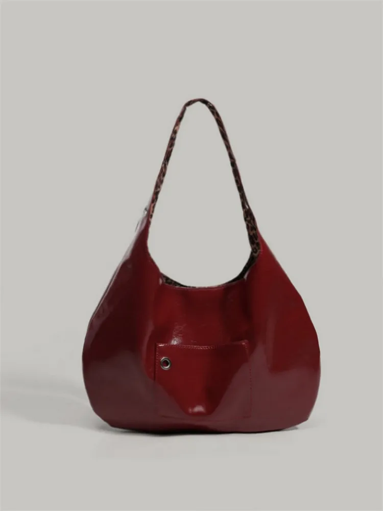 

Double-Sided Leopard Print oulder Bag Large Capaci Faionable Tote Bag Commuter Versatile Underarm Bag 2025 New Model