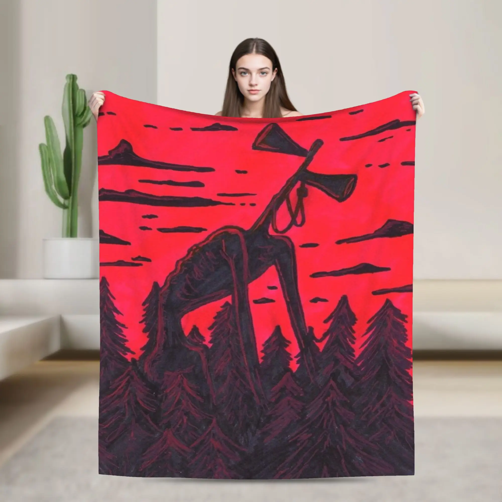 Siren Head In Dark Forest Blankets Ultra-Soft Fleece Novelty Gift  Throw Blankets Rug Piece