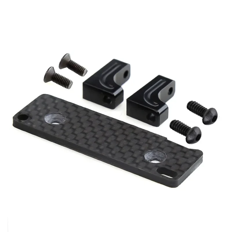 Metal Servo Mount with Carbon Fiber Skid Plate Set for Axial SCX10 Capra Wraith 90048 1/10 RC Crawler Car Upgrade Parts