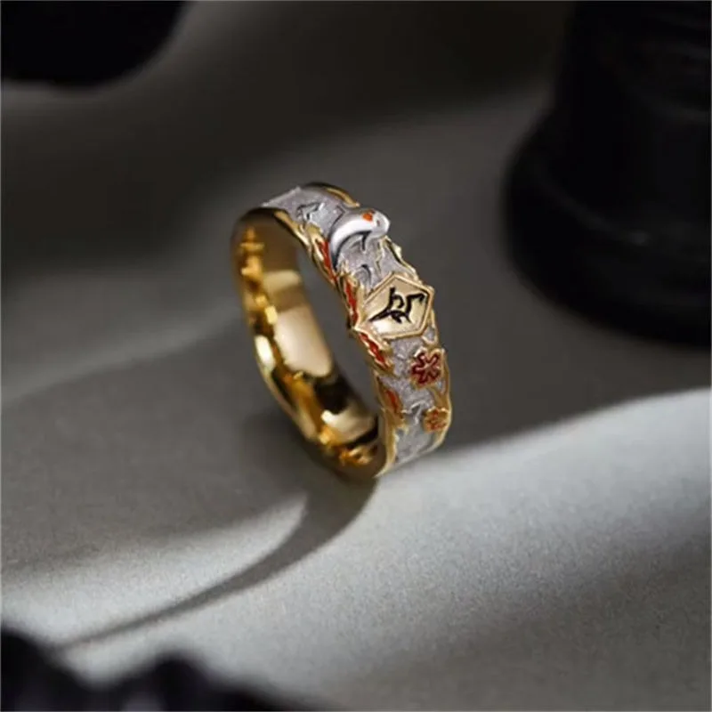Genshin Impact Hu Tao Exquisite Personalized Rings with The Same Style As The Peripheral Characters of Games Fashion Jewelry