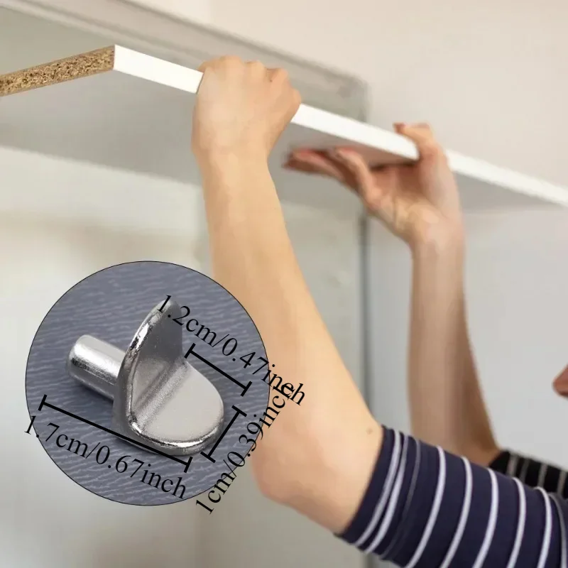 50pcs L - Shaped Shelf Support Studs: Fix Wooden/Glass Boards in Cabinets, Ideal Furniture Bracket Holders