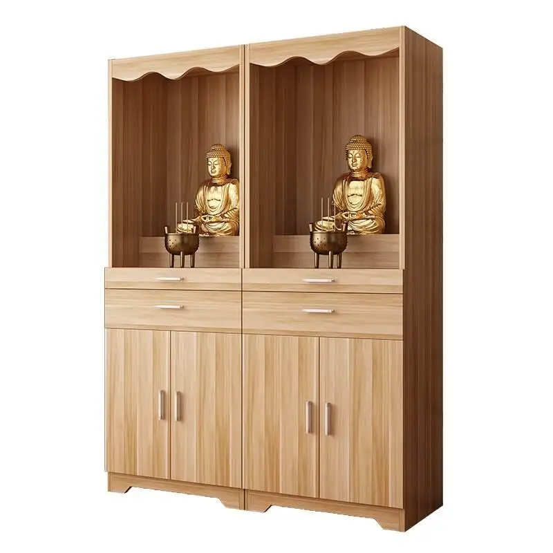 Household Buddhist niches, Buddhist cabinets, vertical cabinets, God of Wealth offering tables, double Buddha positions, incense