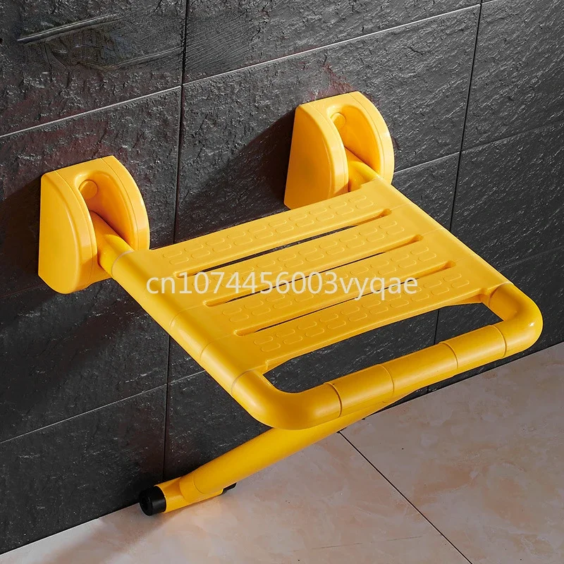 Spring Assisted Folding Stool Bathroom and Shower Chair Toilet Wall-mounted Non-slip Bathing Chair Bath Chair for The Elderly