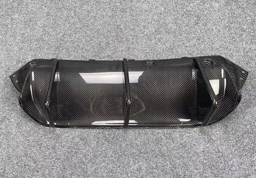 CKMUUER ألياف الكربون الجافة عودة الناشر الحرس شفة ممتصة للصدمات الخلفية الناشر تمديد يغطي لسيارات BMW 5 سلسلة F90 M5 2017 2018 2019