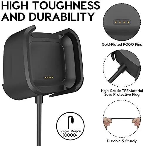 AWINNER Charger For Fitbit Versa 2, Replacement USB Charging Cable Dock Stand for Versa2