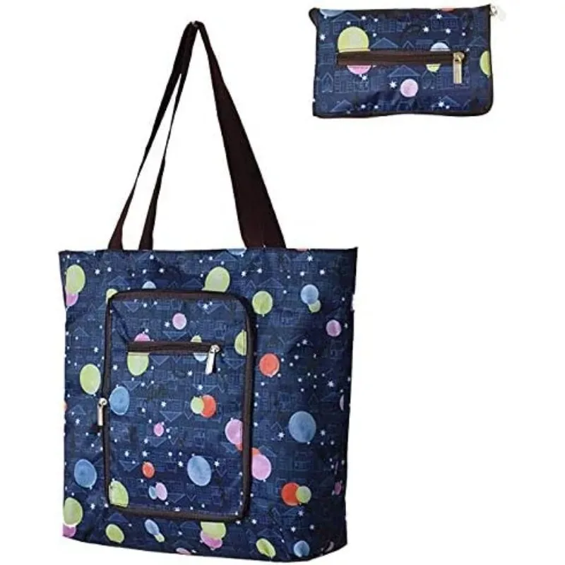 With Side Pocket Foldable Large Shopping Bag Travel Creative Waterproof Recycle Bag