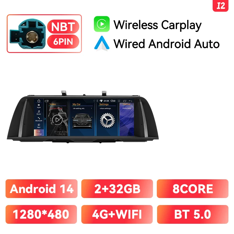 Ai Stem Draadloze Carplay Auto Radio Multimedia Voor Bmw 5 Serie F10 F11 2011-2017 Cic Nbt 4G Wifi Dsp 128G Andorid Auto Gps