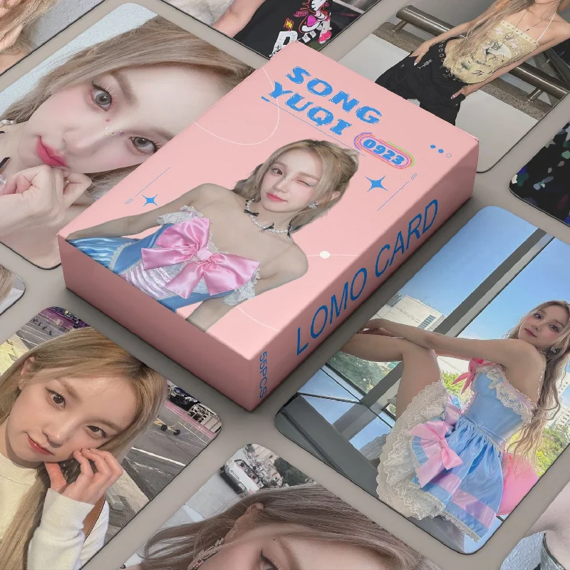 

55Pcs/Set Kpop GIDLE Song Yuqi Lomo Card High Quality Postcard HD Double-sided Photo Cards Fans Collection Gift