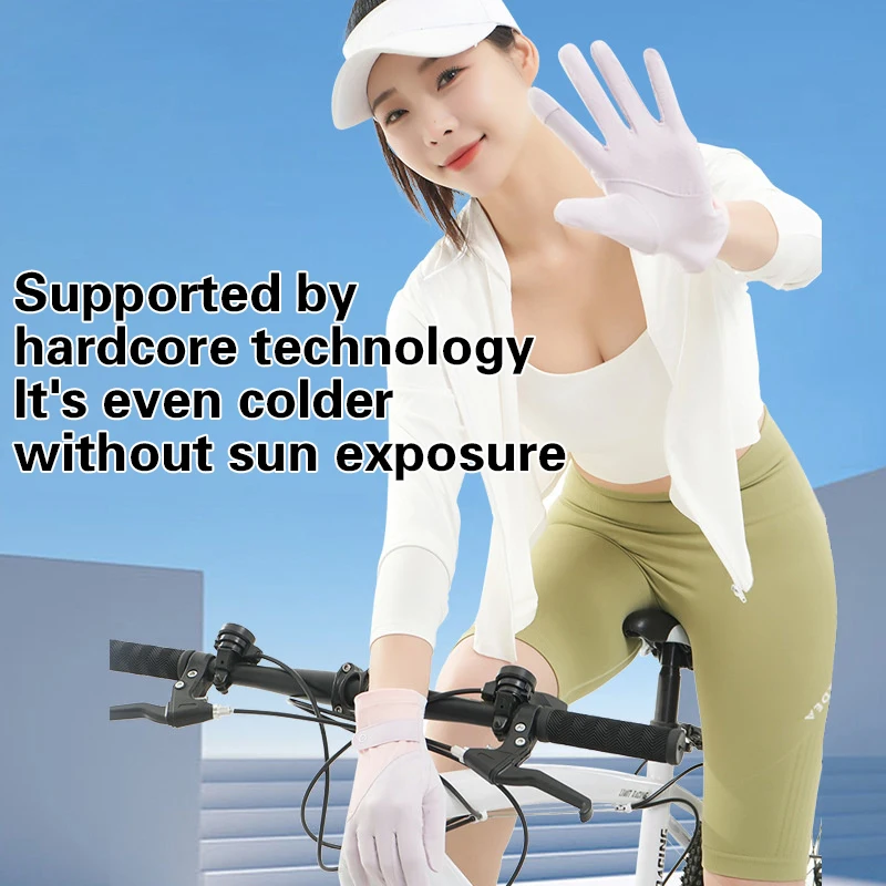 Summer UV Protection Thin Ice Silk Gloves Quick Dry Sunscreen Gloves Cool Driving Cycling Anti-slip UPF50+ Gloves For Women