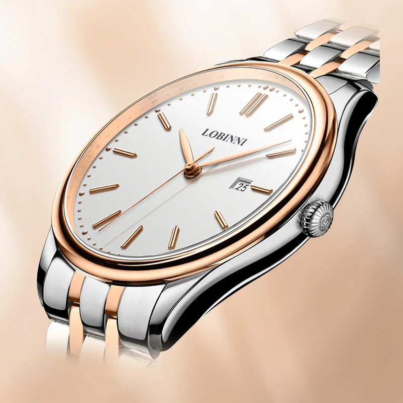 LOBINNI Women's Ultra-Thin Quartz Watch Japan MIYOTA Quartz Movement Fashion Couples Style Waterproof Auto Date Clock L3017L