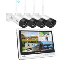 Hiseeu 5MP Wireless Security Camera System with 12inch LCD Monitor Smart Home 8CH 5MP WiFi NVR Kit Color Night Vision 2-Way