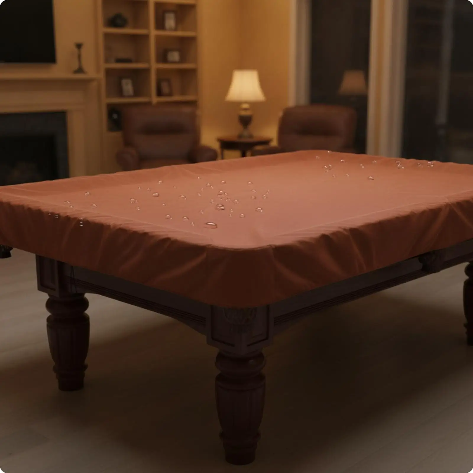 210D Oxford Waterproof Billiard Table Cover Drawstring Secure Fit Pool Table Protector for Snooker Game Room Dust Moisture Guard