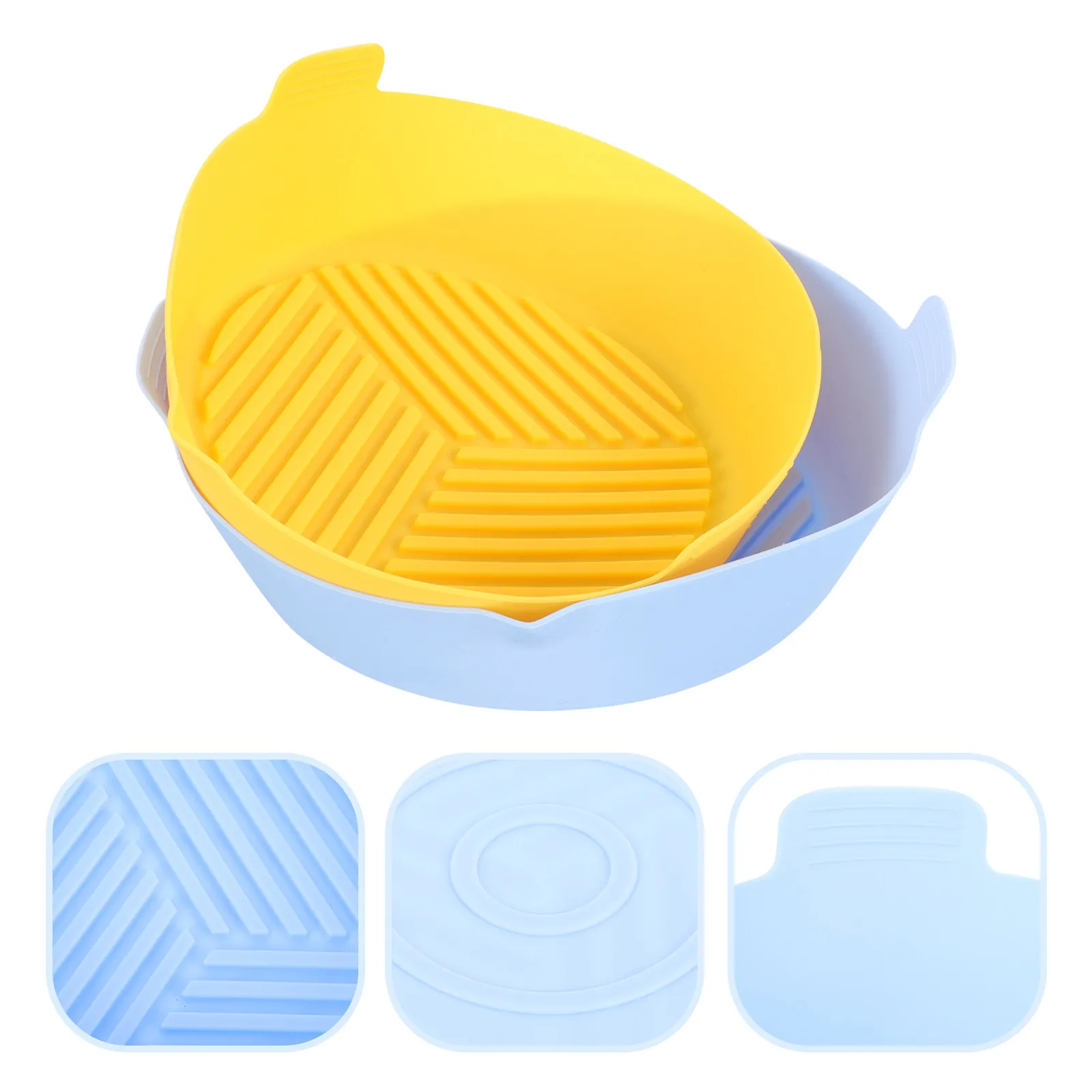 

2Pcs Air Fryer Silicone Baking Mat Non Stick Reusable Basket Liner Heat Resistant Cooking Tray Kitchen Silicone Pad