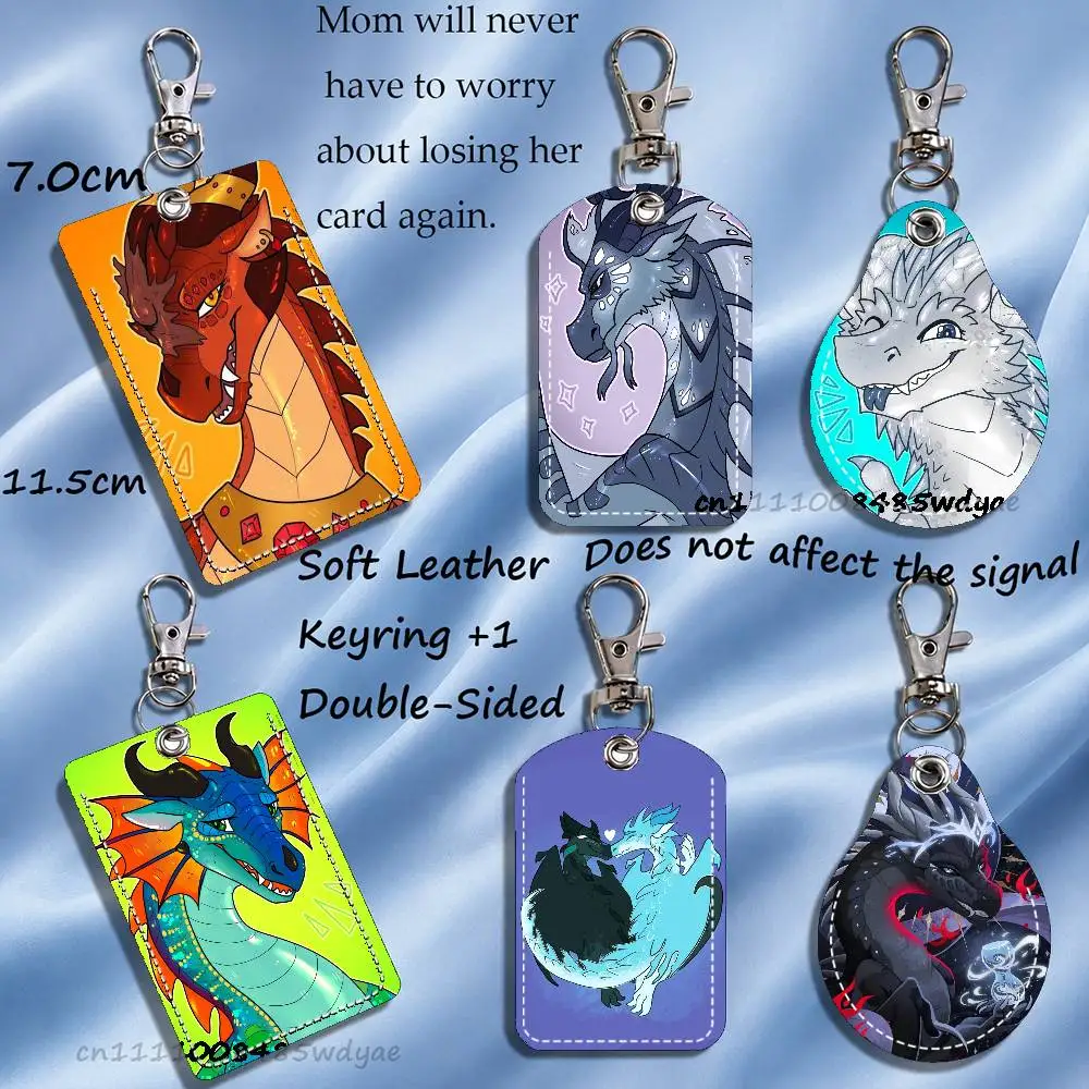 W-Wings of F-Fire Dragon Card Keychain Fashion Pendant Bag ID Door Card Case Bus Card Cute Adult