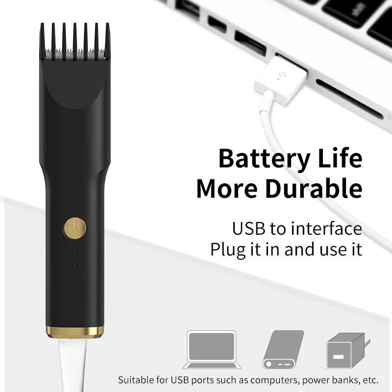 PFAY-cortadora de pelo profesional PL558 para hombres y niños, máquina de corte de pelo recargable por USB, cortador impermeable de Máquina para cortar cabello