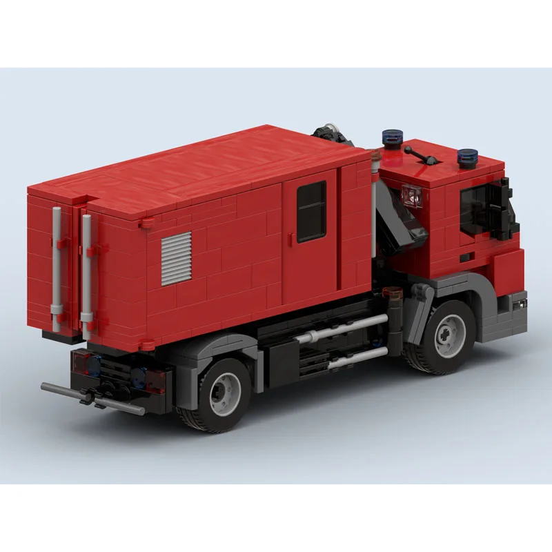 

MOC-174787 Urban Firefighting Hook Lift Container Truck Building Block Model 546 Parts MOC Boys Children's Birthday Toy Gift