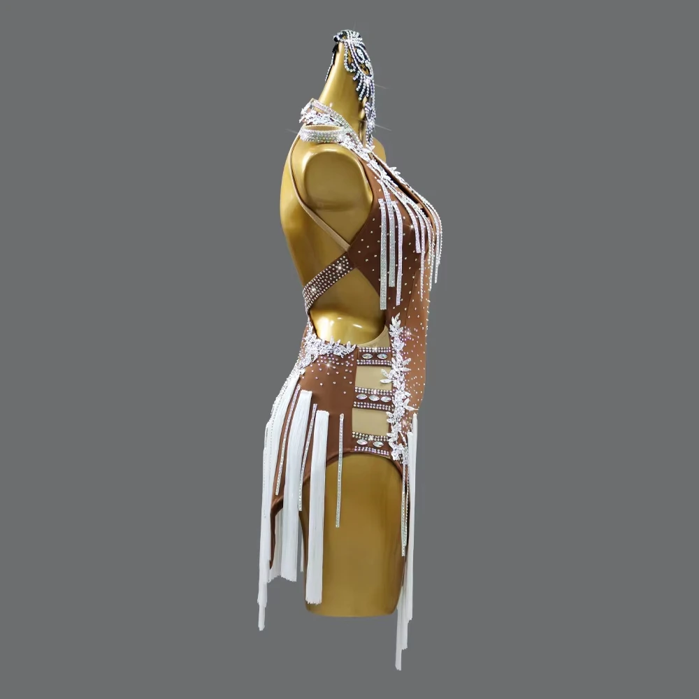 2025New Latin Dance Costume Women Party Dress Stage Outfit Prom Dancewear Girl Skirt New Sport Evening Sexy Clothes Line Suit