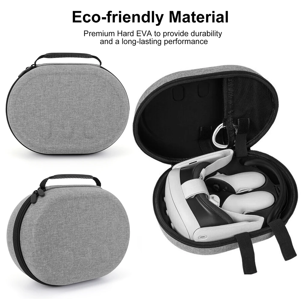 

Carrying Case Bag Shockproof Portable Storage Bag Anti-Scratch Hard Carry Bag Partition with Mesh Bag for Meta Quest 3 Headset