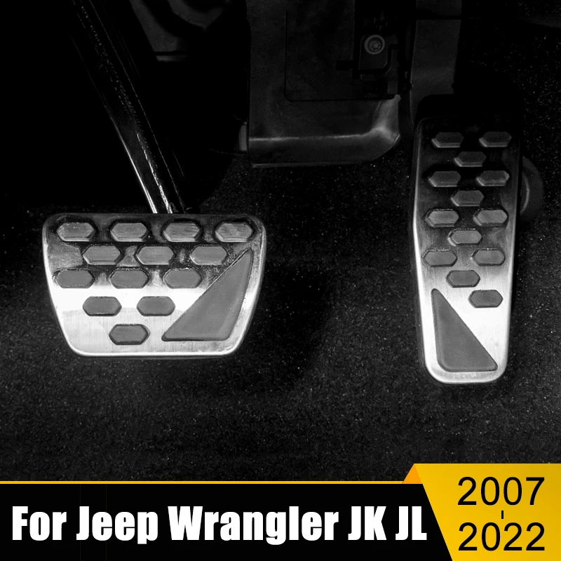 

For Jeep Wrangler JL 2018 2019 2020 2021 2022 JK 2007-2016 2017 Stainless Car Accelerator Pedal Brake Pedals Non Slip Pads Cover