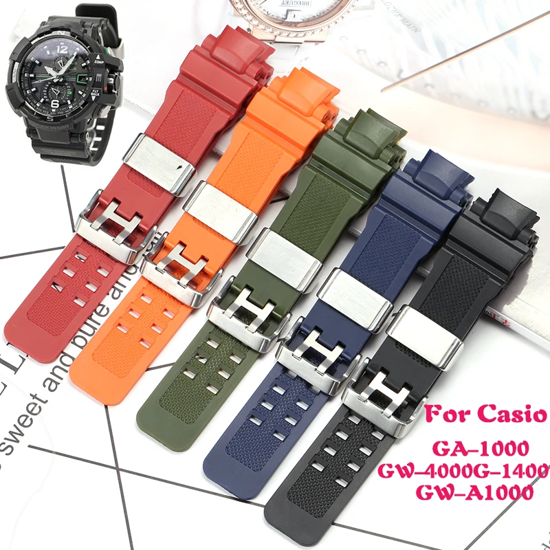 Resin Band Suitable For Casio G-shock GW-4000 GA-1000 GW-A1000 GW-A1100 G-1400 Color Rubber Waterproof Watch Chain Accessories