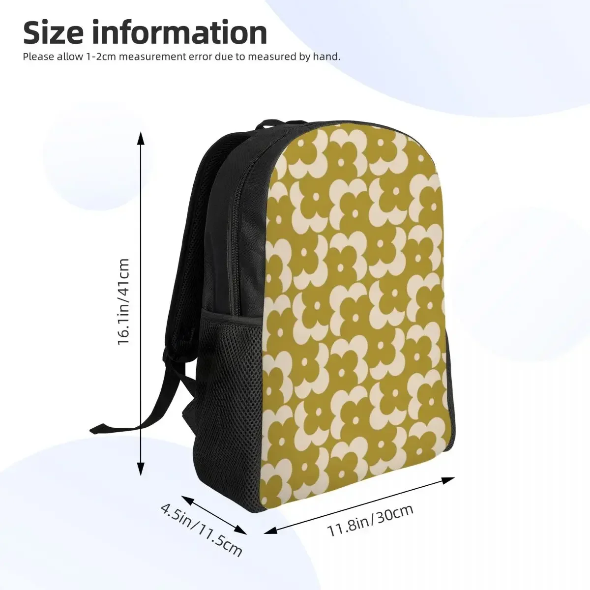 Custom Orla Kiely Prints Shadow Dot Olive Flower Backpack for Women Men Water Resistant School College Bag Print Bookbags