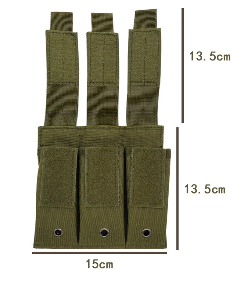 Molle tático triplo pistola mag bolsa ao ar livre aberto único duplo 9mm revista bolsa titular caso para glock m1911 92f cz75