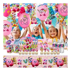 Kirby:Star Allies Theme Party Disposable Tableware Paper Plate Cup Tablecloth Baby Shower Kids Birthday Party Decor Supplies