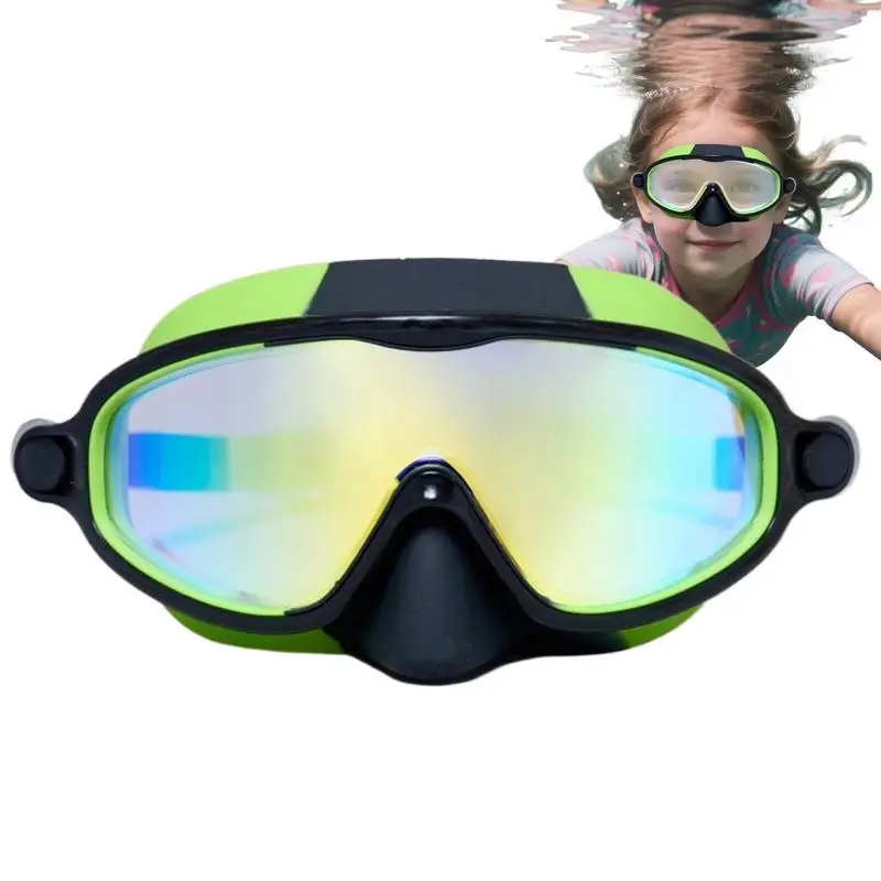 

Kids Goggles Children Swim Goggles With Nose Cover Waterproof Eyeglasses Adjustable Sun Protection Equipment For Boys Girls