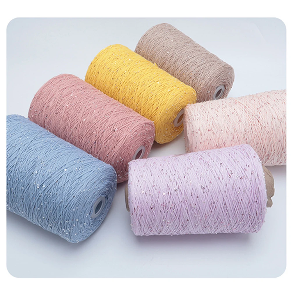 

500g Spring and summer thread, lace thread, pure cotton crochet rod, hand woven rice bead sequin thread for Shawl crochet threa