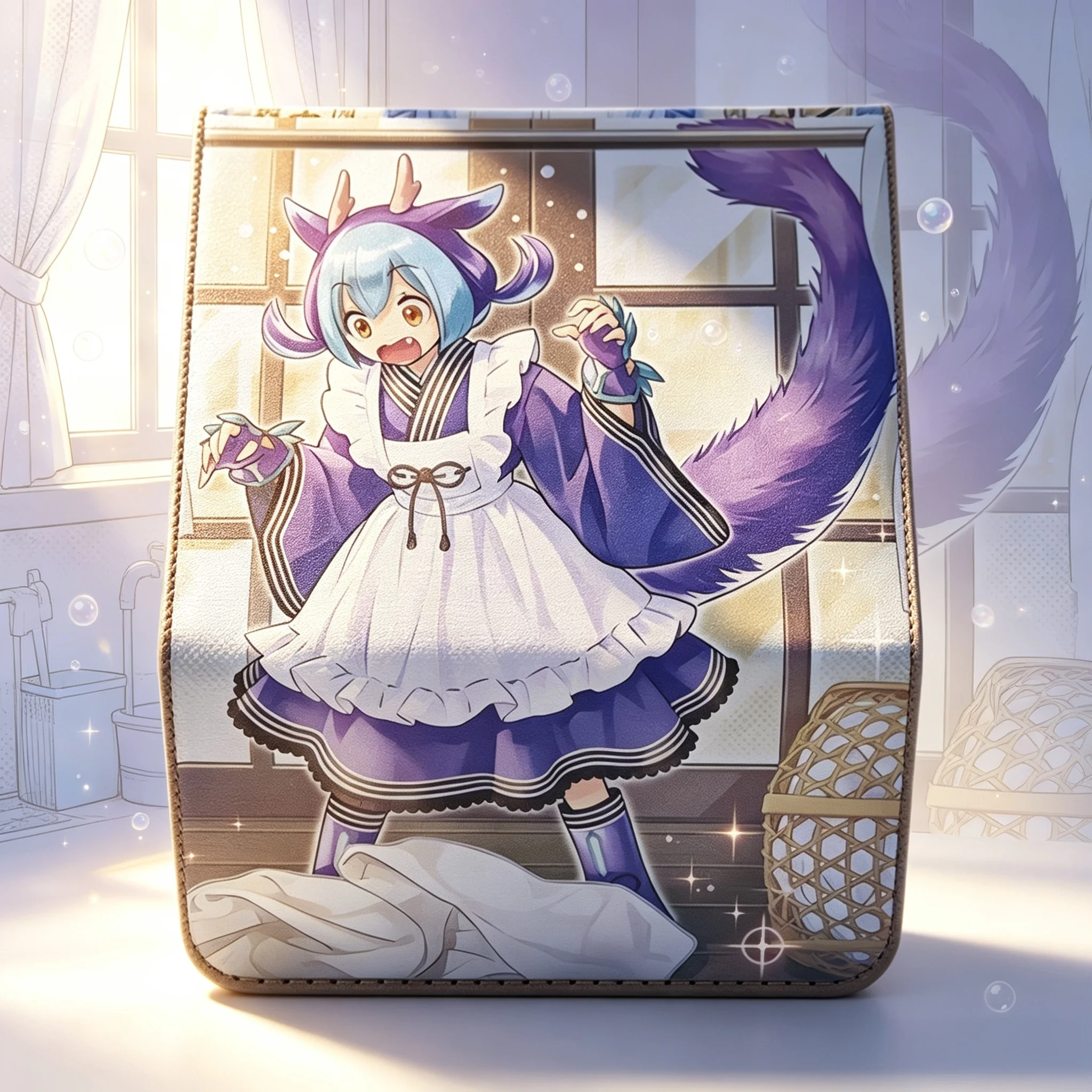 Suitable for Yu-Gi-Oh! Laundry Dragonmaid Nurse Dragonmaid Card Box PU Magnetic Flip Top Game Collection Card Storage Box Toys