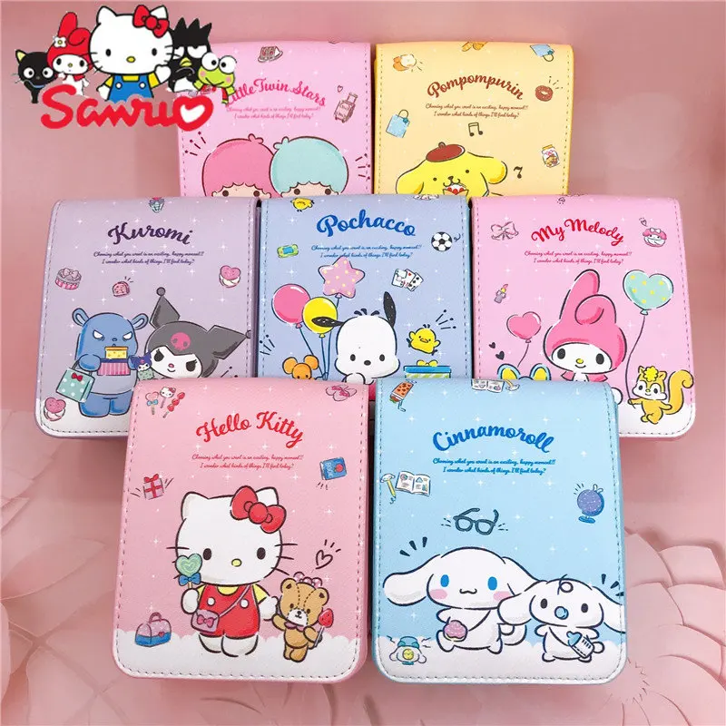 MINISO Magnetic Clasp Cross-body Bag Melody Kuromi Hello Kitty Cinnamoroll for Student Fresh Square Wallet Adjustable Strap Bag