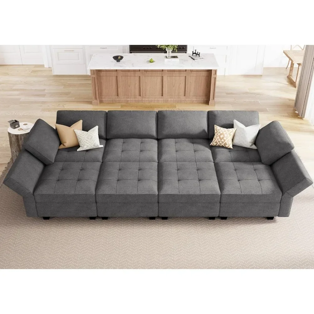 Modular Sectional Sofa with Reversible Chaise 8 Seat Sectional Couch for Living Room Convertible Sectional Sofa with Storage