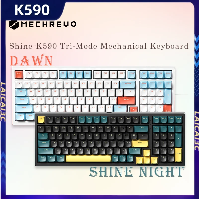 Mechrevo K590 Wireless Mechanical Keyboard Tri Mode Gasket Structure Full Key Hot Swappable Rgb Macro Driver Gaming Keyboards